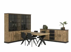 Dressoir 226cm - decor - bruin & zwart