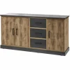 Dressoir 184cm - decor - bruin & zwart