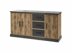 Dressoir 184cm - decor - bruin & zwart