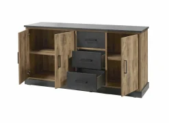 Dressoir 184cm - decor - bruin & zwart