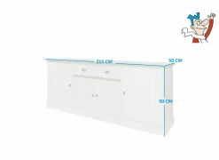 Dressoir 215cm - decor - lariks & bruine eik