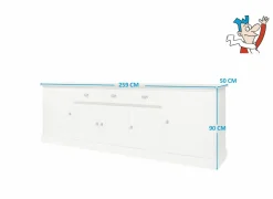 Dressoir 259cm - decor - lariks & bruine eik