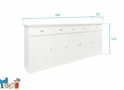 Dressoir 259cm - decor - lariks & bruine eik