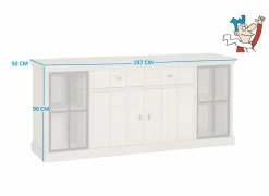 Dressoir 197cm - decor - natuurlijke olm