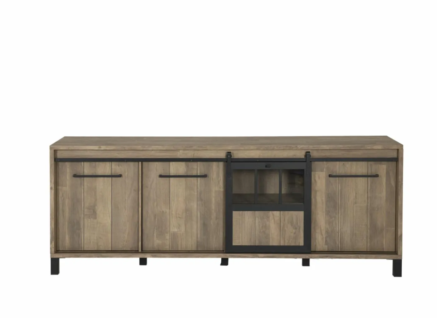 Dressoir 238cm - decor - old teak & matt black