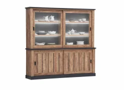 Dressoir Etienne 221cm - decor - industriële eik & zwart