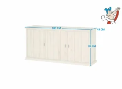 Dressoir Grimaldi 180cm - eik massief & decor - naturel