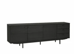 Dressoir Mauri 240cm - eik massief & decor - zwart