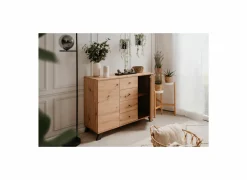 Dressoir Medan 118cm - melamine - artisanale eik