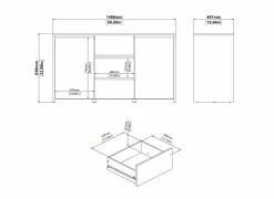 Dressoir Next 149cm - decor - wit & jackson hickory