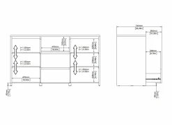 Dressoir Next 149cm - decor - wit & jackson hickory