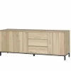 Dressoir Polar 225cm - eik massief & decor - naturel