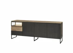Dressoir Portofino 242cm - decor - zwart & eik