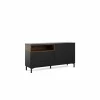 Dressoir Roomers 176cm - spaanplaat - zwart & walnoot