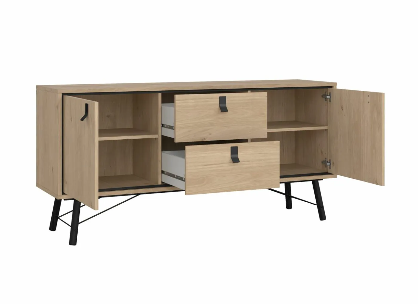Dressoir Ry 151cm - decor - bruin & zwart