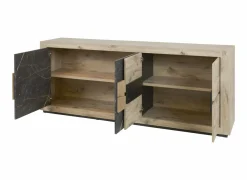 Dressoir Sacha 240cm - melamine - canyon oak & marble