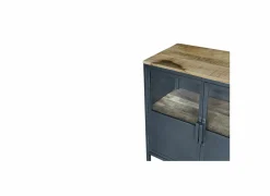 Dressoir Titano 180cm - ijzer & mango massief - grijs & naturel