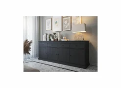 Dressoir Valencia 225cm - melamine - zwarte eik