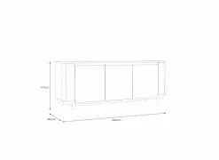Dressoir Vodol 205cm - decor - zand & zwart