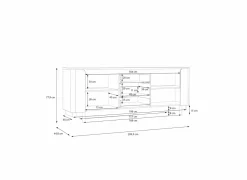 Dressoir Vodol 205cm - decor - zand & zwart