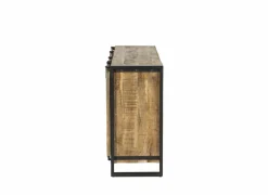 Dressoir Woodstock 200cm - mango massief & metaal - naturel & zwart