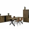 Eetkamer Ensor met 4 stoelen Speech - tafel 190x95cm - dressoir 230cm - vitrinekast 125cm
