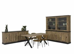 Eetkamer Etienne met 4 stoelen Jumper - tafel 190x95cm - dressoir 221cm - opzetstuk 221cm
