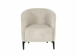 Fauteuil Capri 67x71x73cm - ribfluweel - ivoor