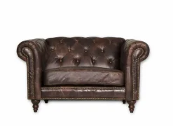 Fauteuil Chesterfield Stanley 1-zit - leder - bruin