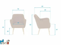 Fauteuil Pacha 70x60x82cm - stof - groen