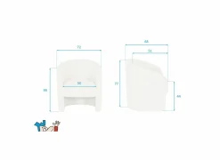 Fauteuil View 72x68x77cm - stof - wit