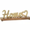 Figuur Home Hart 23x5x8cm - aluminium & hout - goud & bruin