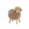 Figuur Schaap H17cm - hout & stof - beige