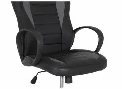 Gamestoel Maquina 60x65x120cm - lederlook - zwart & grijs