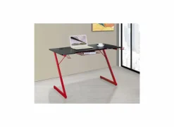 Gamingbureau Roald 120x60x74cm - melamine & metaal -  rood & zwart