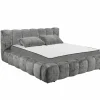 Gestoffeerd bed Bexley 160x200cm - stof - grijs inclusief bodem en matras