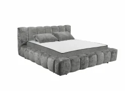 Gestoffeerd bed Bexley 160x200cm - stof - grijs inclusief bodem en matras