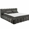 Gestoffeerd bed Bexley 160x200cm - stof - zwart inclusief bodem en matras
