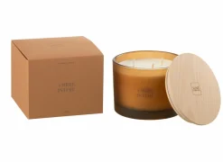 Geurkaars Ambre Intime Ø11,5x10cm - glas/paraffine - oranje