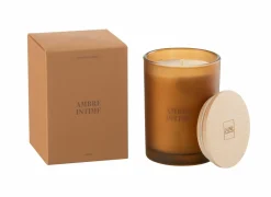 Geurkaars Ambre Intime Ø8,5x12,5cm - glas/paraffine - oranje