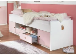 Halfhoogslaper Cindy 90x200cm - decor - roze & wit