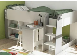 Halfhoogslaper Hampton 90x200cm - decor - wit & grijs