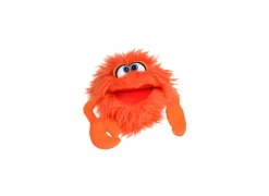 Handpop Knipser Krab H16cm - polyester - oranje