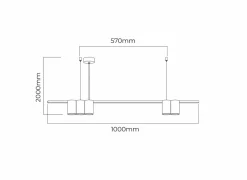 Hanglamp 100cm 5xGU10 - aluminium - brons