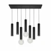 Hanglamp 90cm 4xGU10 3xE27 - aluminium - zwart