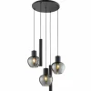 Hanglamp Ligari Ø60cm 3xE27 & 2xGU10 black smoked