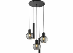 Hanglamp Ligari Ø60cm 3xE27 & 2xGU10 black smoked
