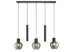 Hanglamp Ligari 3xE27 & 2xGU10  black smoked