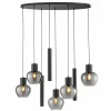 Hanglamp Ligari 5xE27 & 3xGU10  black smoked