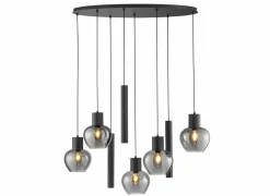 Hanglamp Ligari 5xE27 & 3xGU10  black smoked